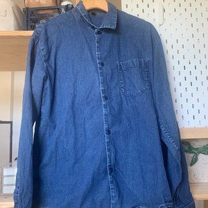 MUJI Men's Denim Button Down Shirt S/M